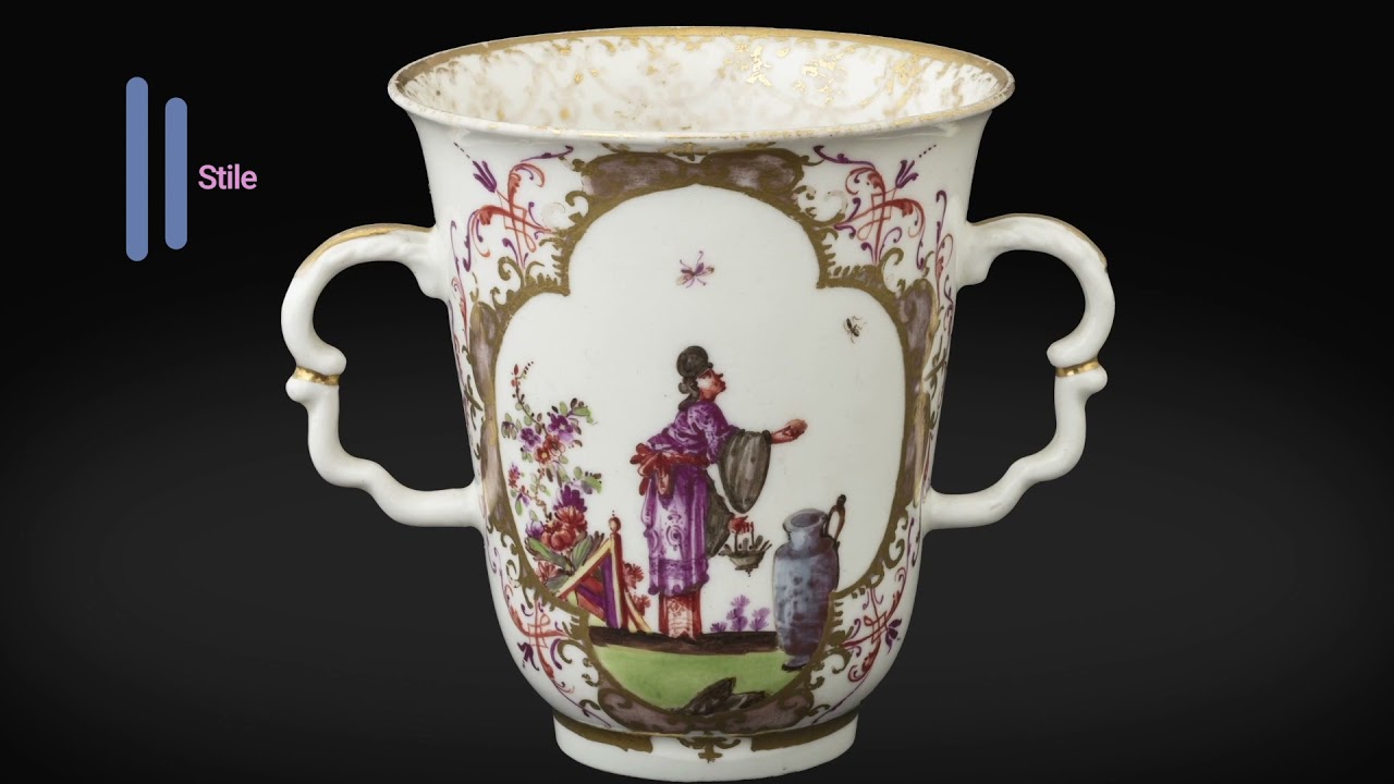 Porcellane, Manifattura di Meissen Tazze e trembleuse, sec. XVIII ITALIANO