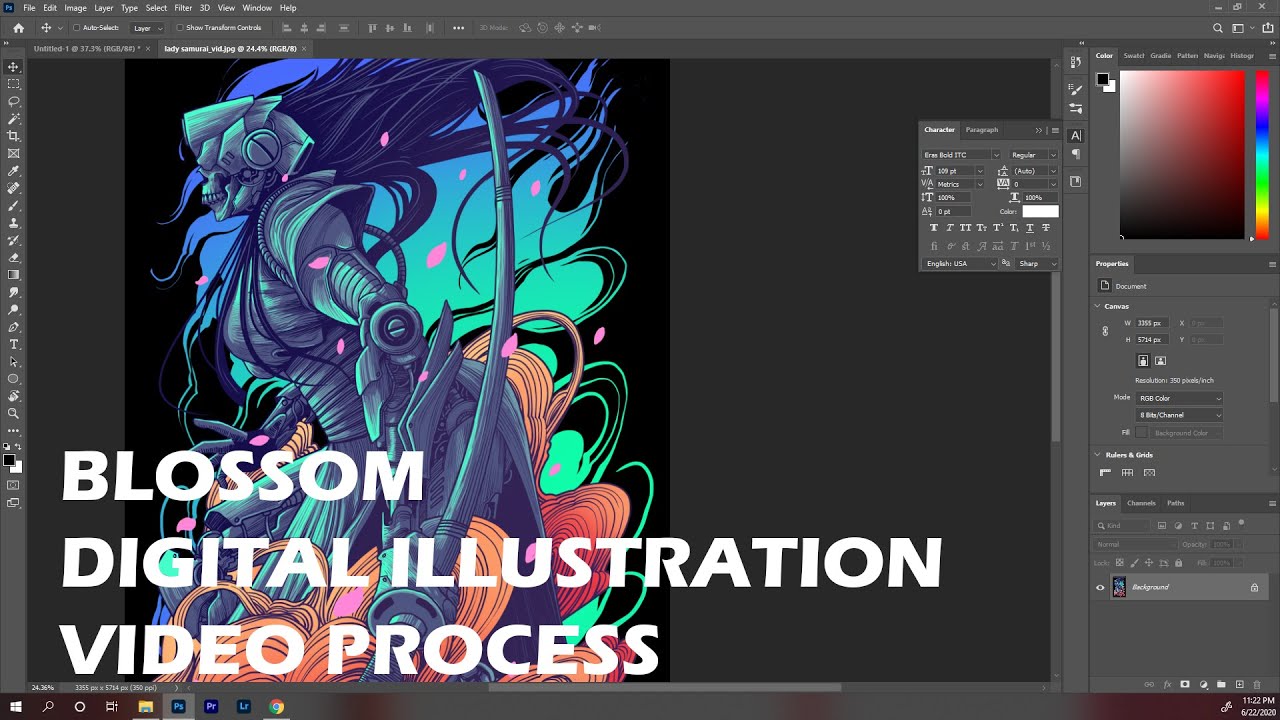 BLOSSOM DIGITAL ILLUSTRATION VIDEO PROCESS