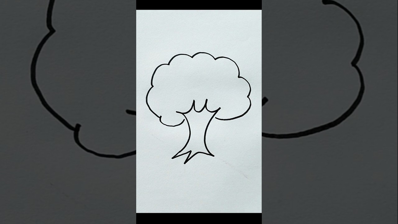 Easy Tree Drawing for Beginners | #shorts #siriworld #youtubeshorts #tree #drawing #treedrawing