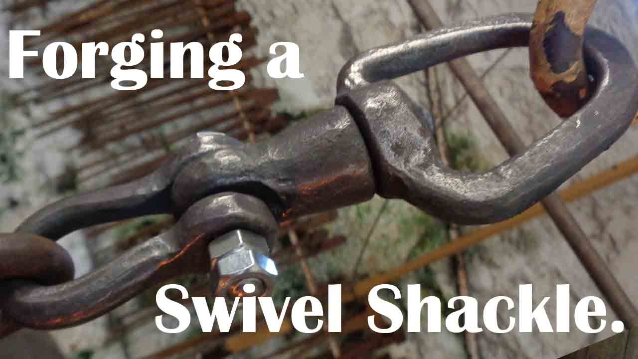 Making a forge-welded swivel-shackle.