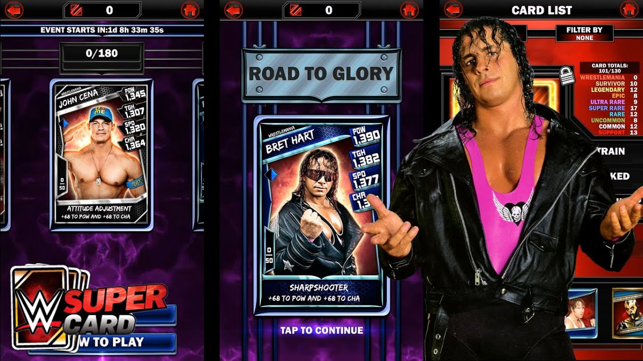 WWE SuperCard Gameplay Ep.35: Bret Hart RTG Rewards! Wrestlemania Tier is here & New Lock feature!