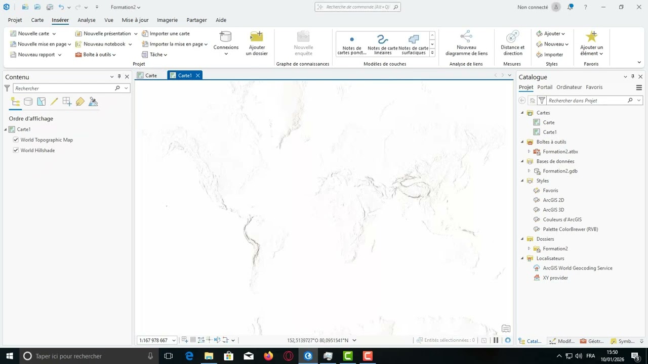 Interface arcgis pro et création projet