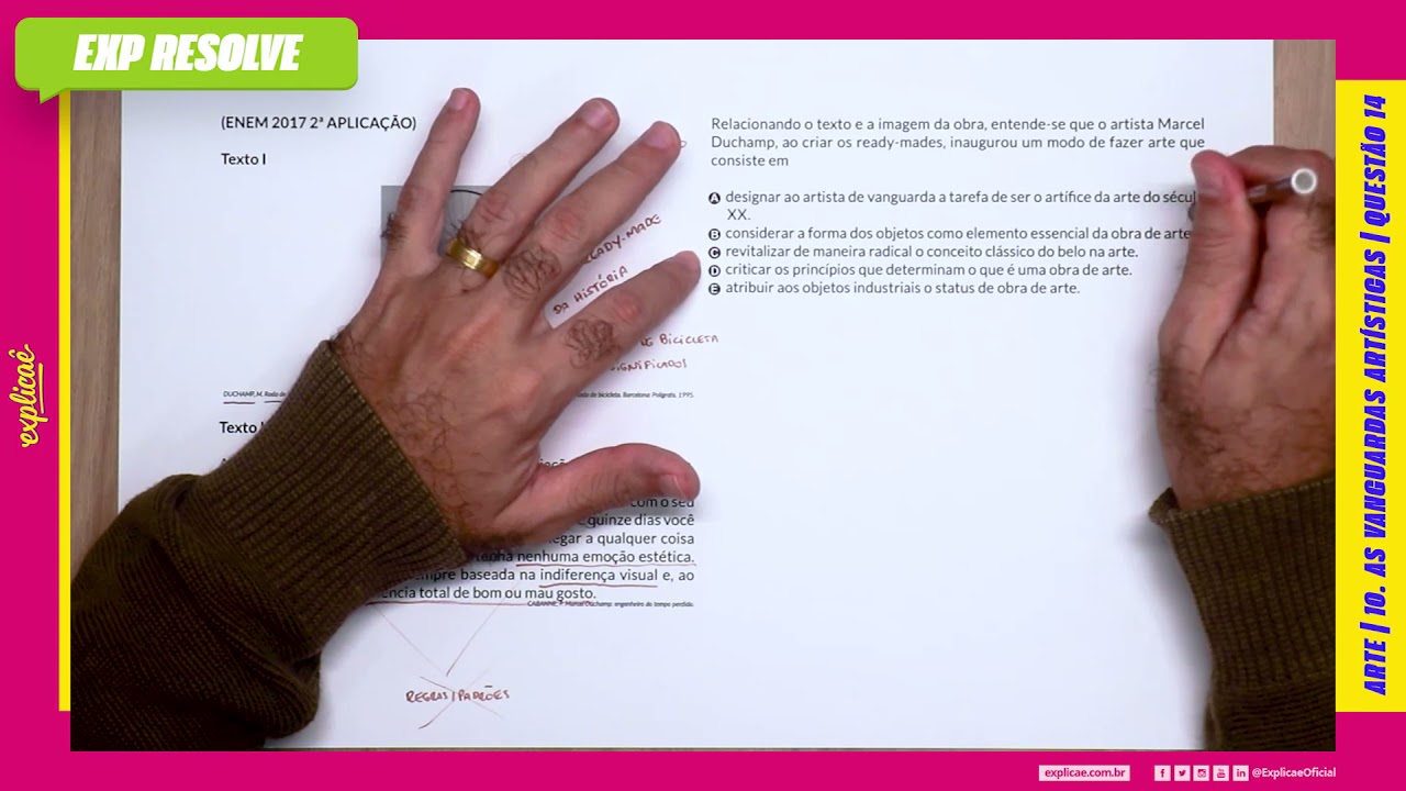 RELACIONANDO O TEXTO E A IMAGEM DA OBRA, ENTENDE-SE QUE O ARTISTA (...) | AS VANGUARDAS ARTÍSTICAS