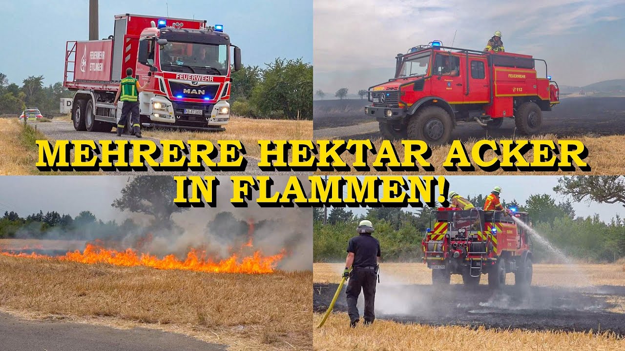[MEHRERE HEKTAR ACKER IN FLAMMEN] - FEUERWEHR im GROSSEINSATZ - | ,,PUMP AND ROLL