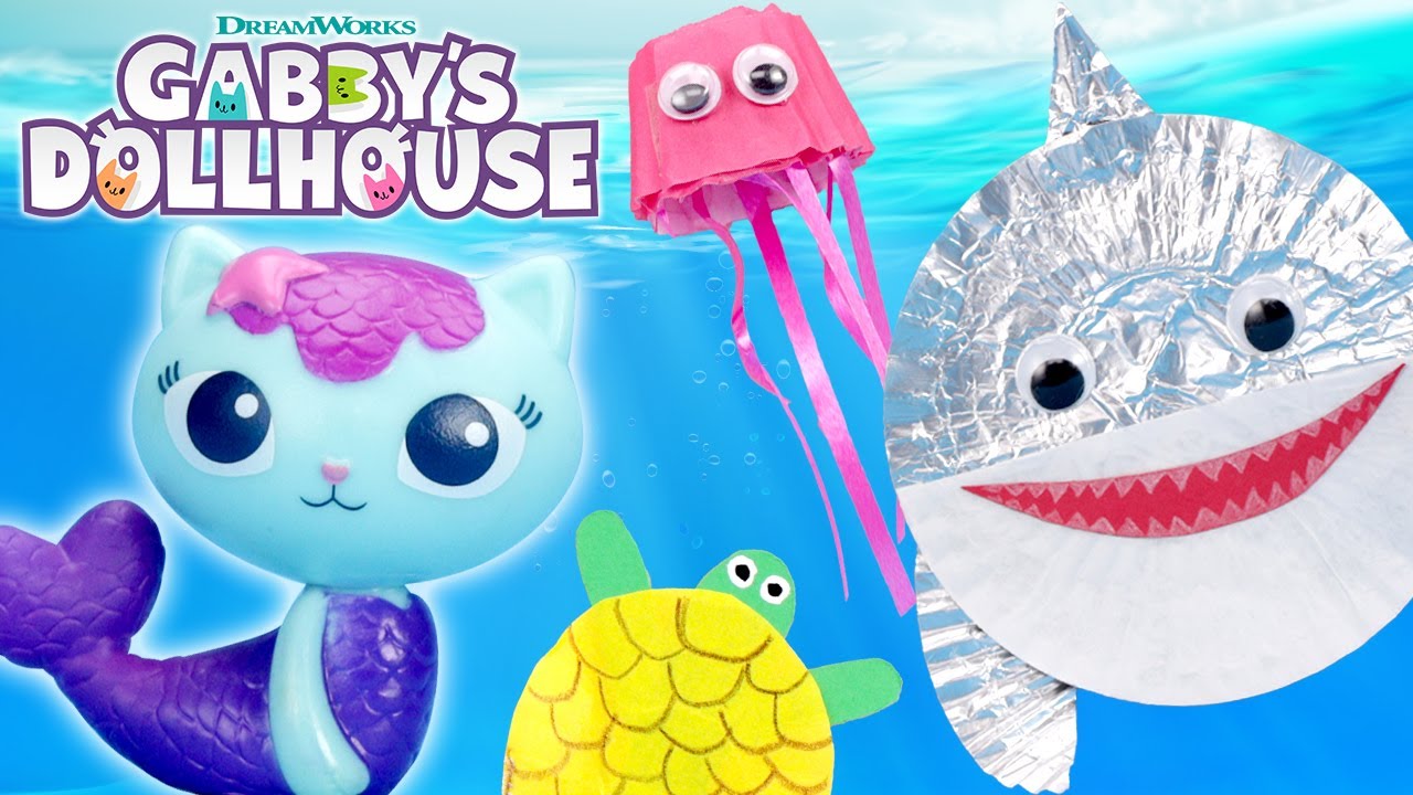 🌊 Making Baby Box's Underwater Kitten Crafts! 🐠🐙 | GABBY'S DOLLHOUSE TOY PLAY ADVENTURES