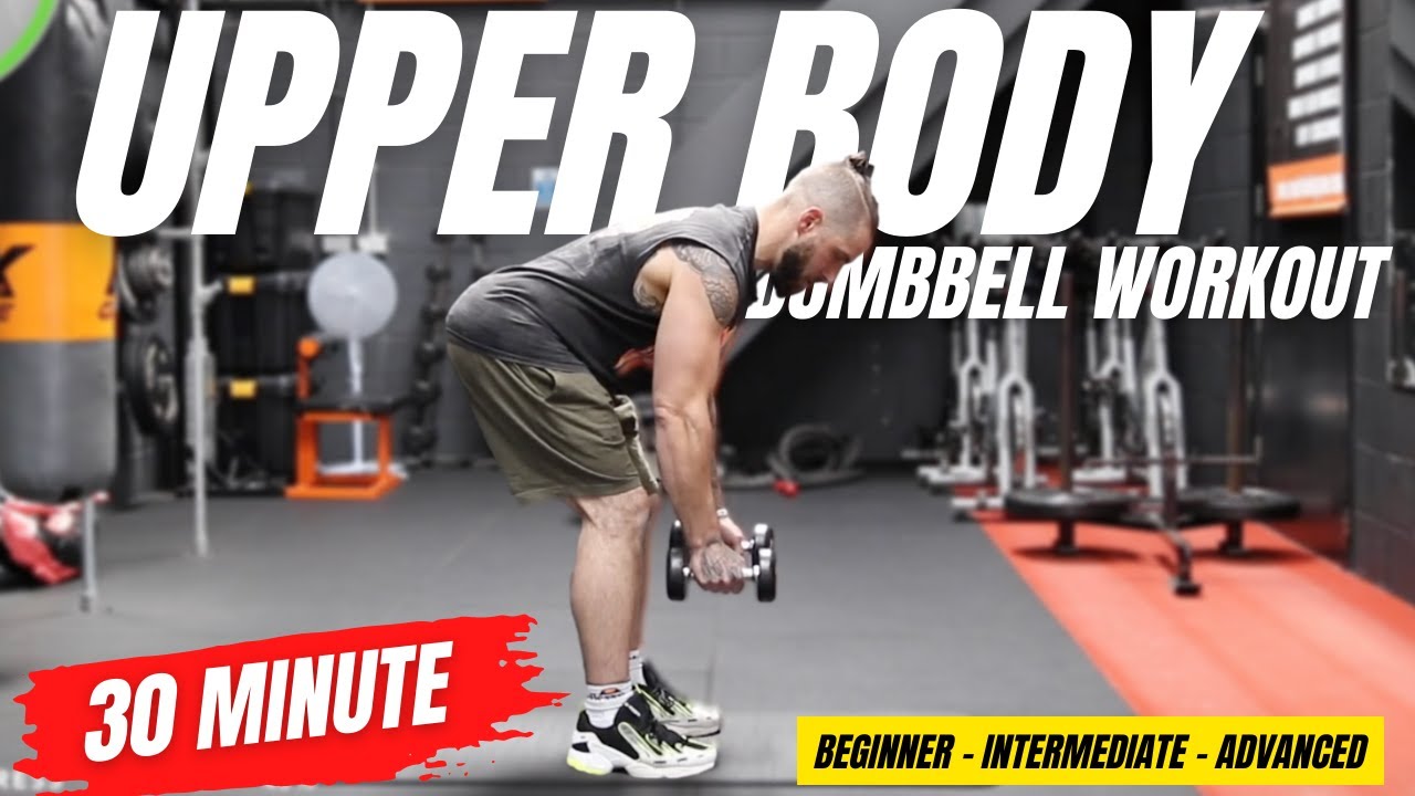 Fun 30 Min UPPER BODY DUMBBELL WORKOUT (Beginner & home friendly)