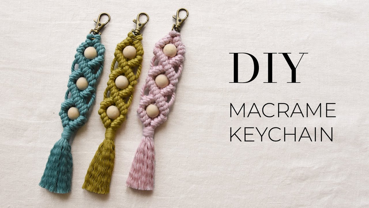 DIY MACRAME KEYCHAIN with beads | How to macrame | Easy step by step tutorial