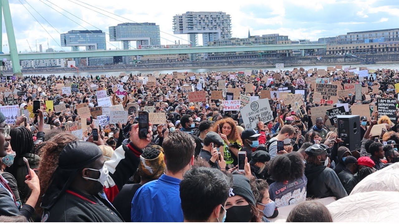 Протест Black Lives Matter: протест Джорджа Флойда: Кёльн, Германия: 06.06.2020