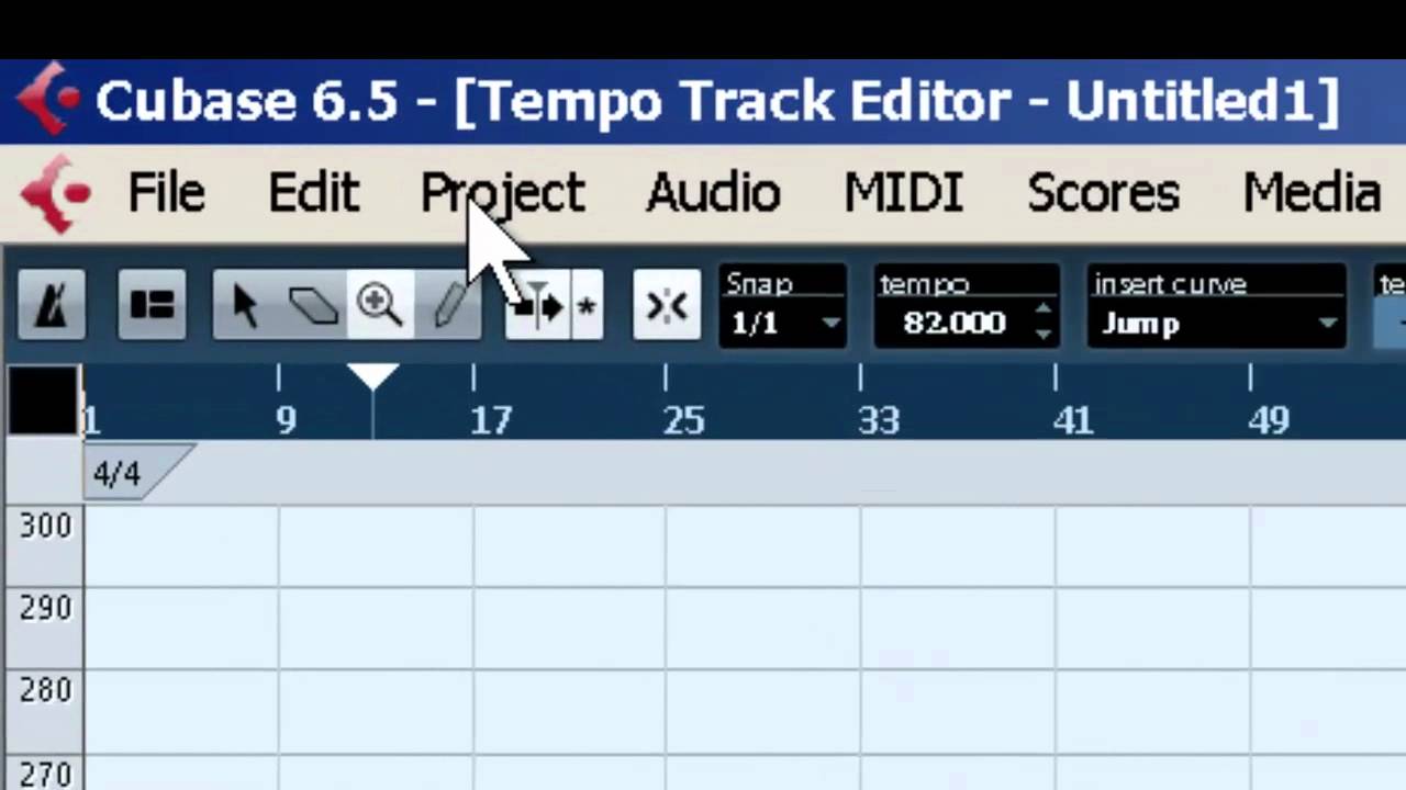 CUBASE 6.5 Настройка темпа и метронома