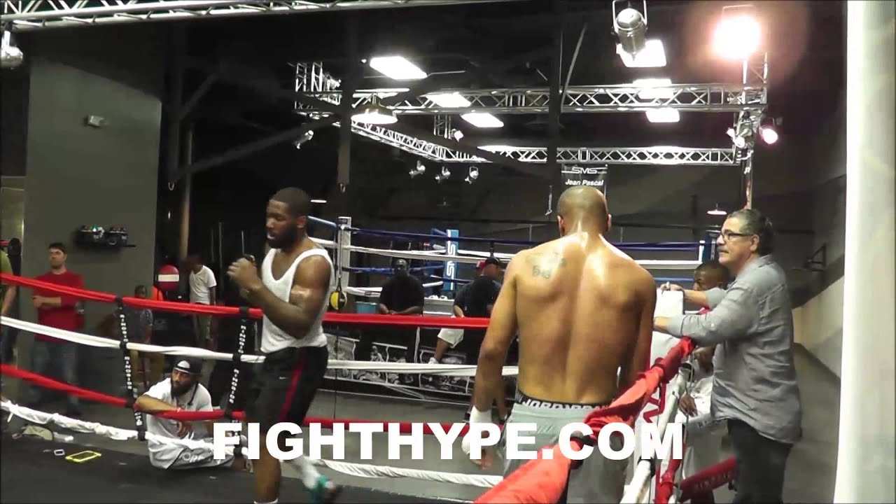 ANDRE WARD SHAKES LOOSE WITH HANK LUNDY AND BRYANT JENNINGS AT 50 CENT'S GYM