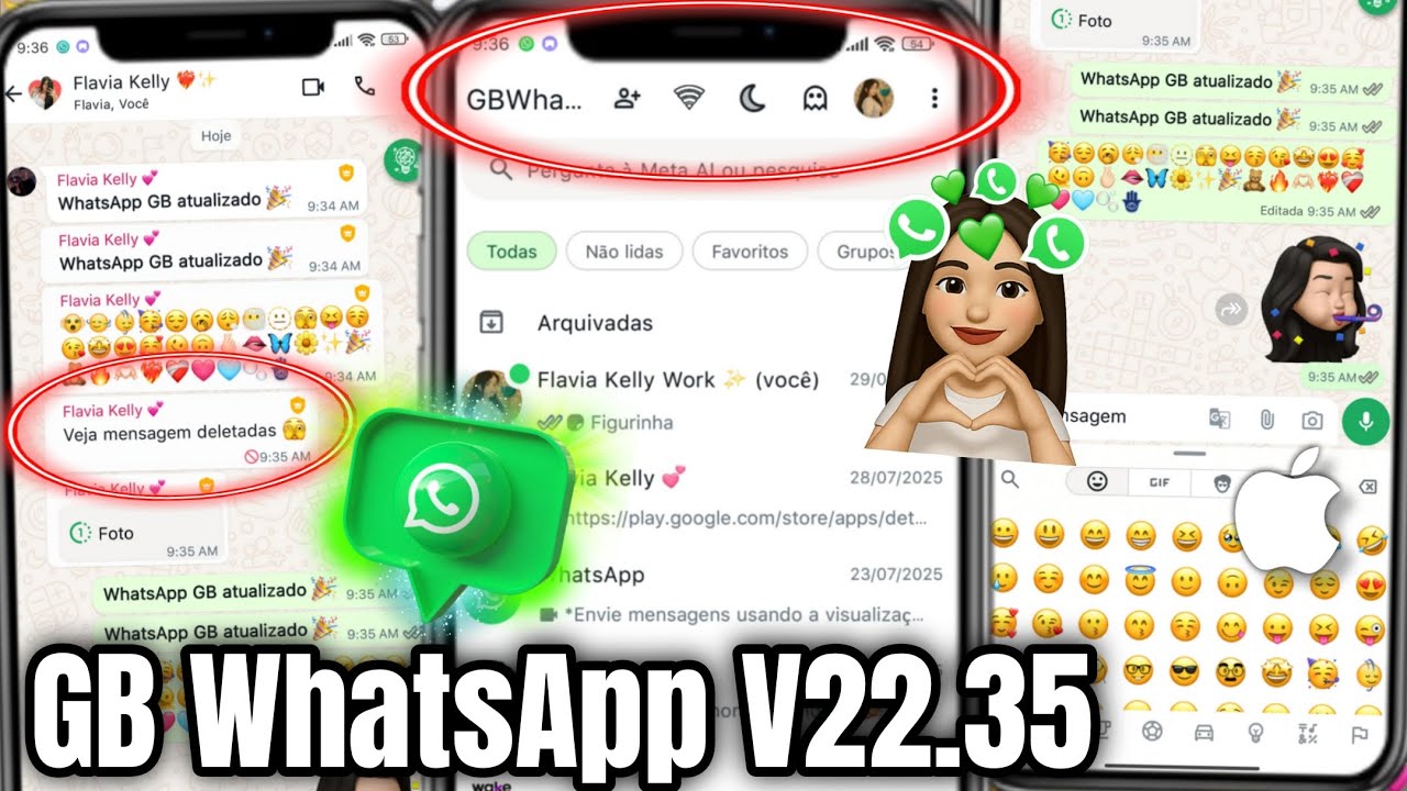 SAIU 🥳 WHATSAPP GB V22.35 ATUALIZADO + EMOJIS iOS + TEMAS ❤️‍🔥 NOVO MÉTODO FUNCIONANDO SEM ATIVADOR