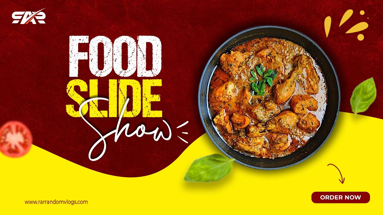 Motion graphic food slideshow animation video in after effects / Food menu promo video