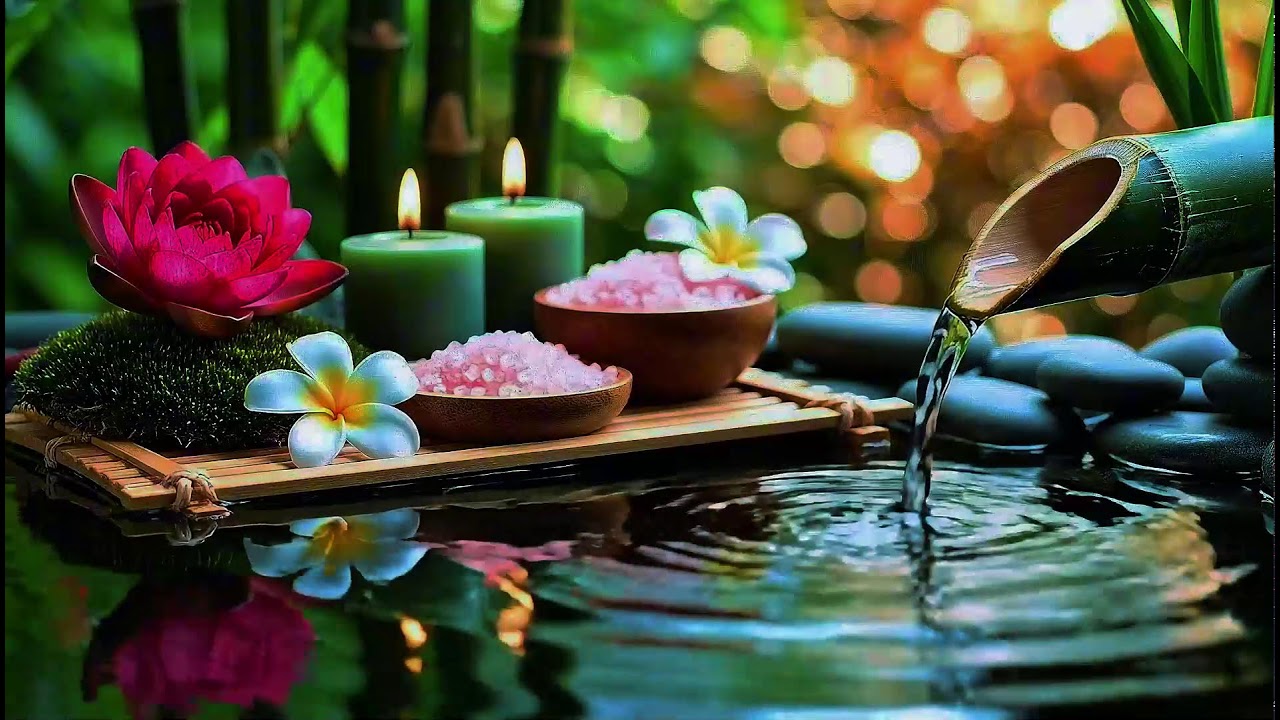Relaxing Sleep Music with Bamboo Water Sound🌿Insomnia Relief,Calm Anxiety,Stress Relief & Meditation