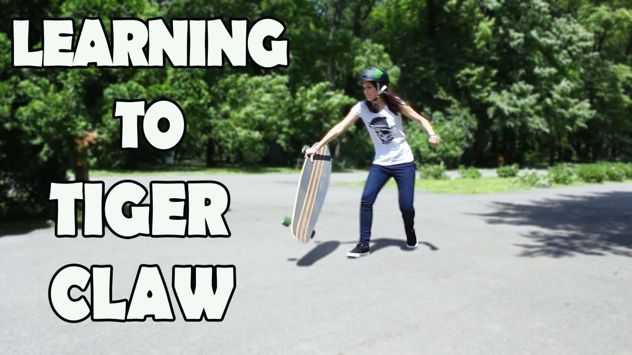 Learning to TIGER CLAW on longboard - Learn with me
