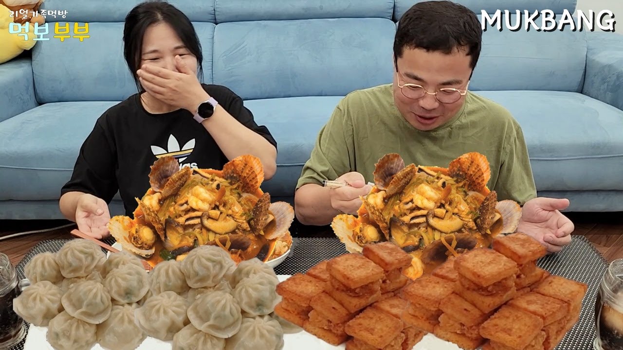 Чжамппонг из морепродуктов в домашних условиях в Корее (ft. Xiaolongbao. Menbosha)ㅣMukbang