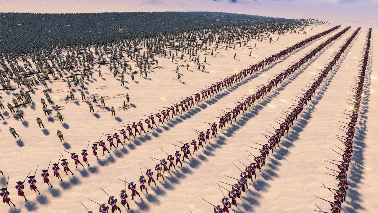 Seven Lines Of British Royal Red Coats VS 25000 ZOMBIES - Ultimate Epic Battle Simulator