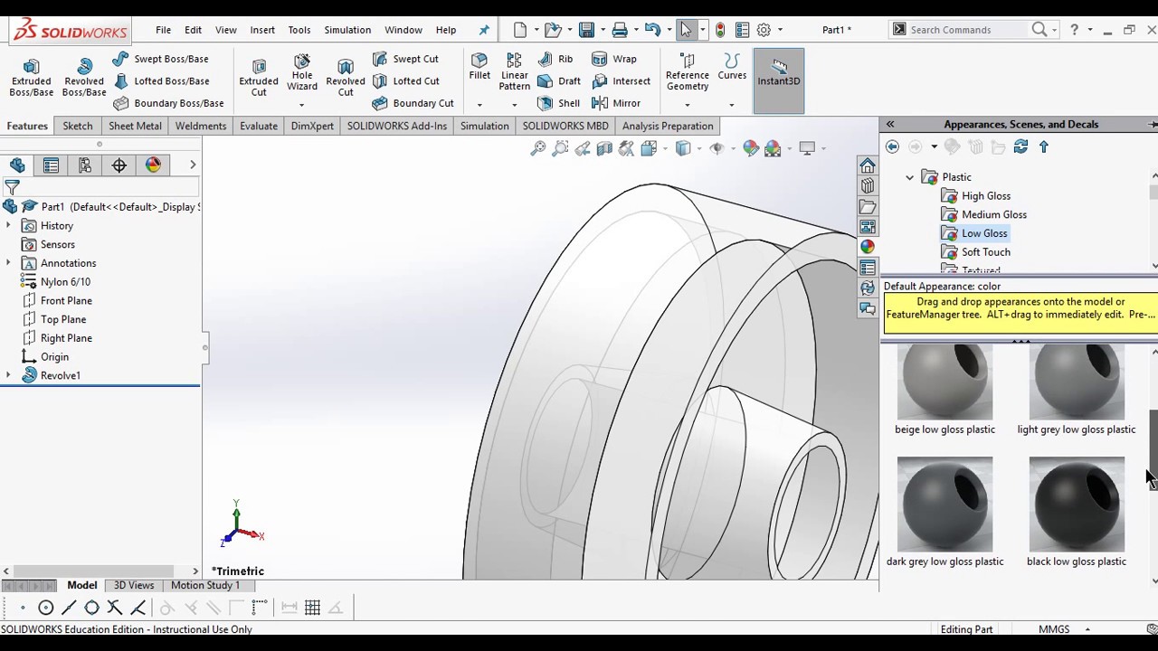 Creating a wheel using solidworks Revolve tool