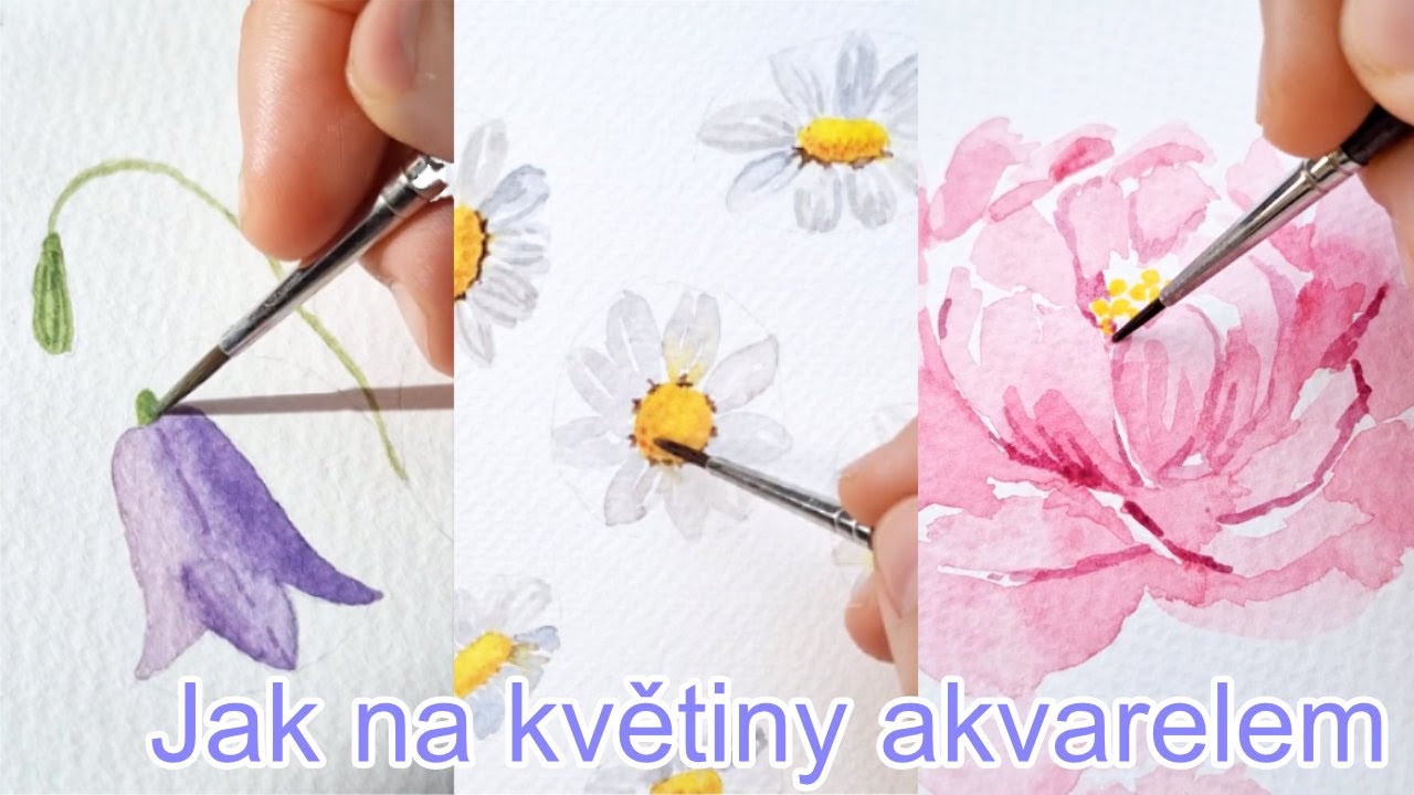 Malování květin akvarelem pro začátečníky | 20 snadných návodů na malbu květin krok za krokem 🌸