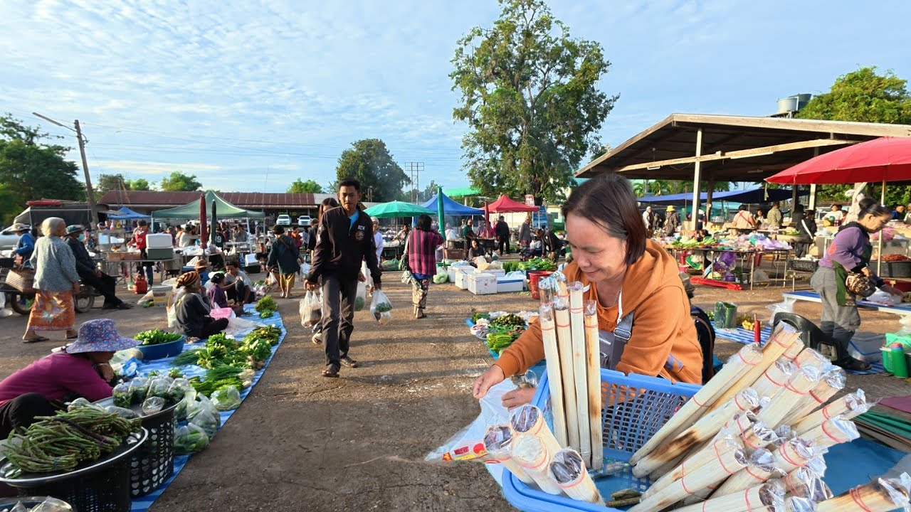 #ชนบทอีสาน อาหารพื้นบ้านตามฤดูกาล ตลาดเช้า อ.นาตาล อุบลราชธานี