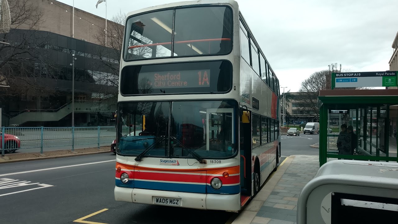***SUPER RARE*** Stagecoach South West 18308, WA05MGZ, 1A, to Sherford Vale School. 