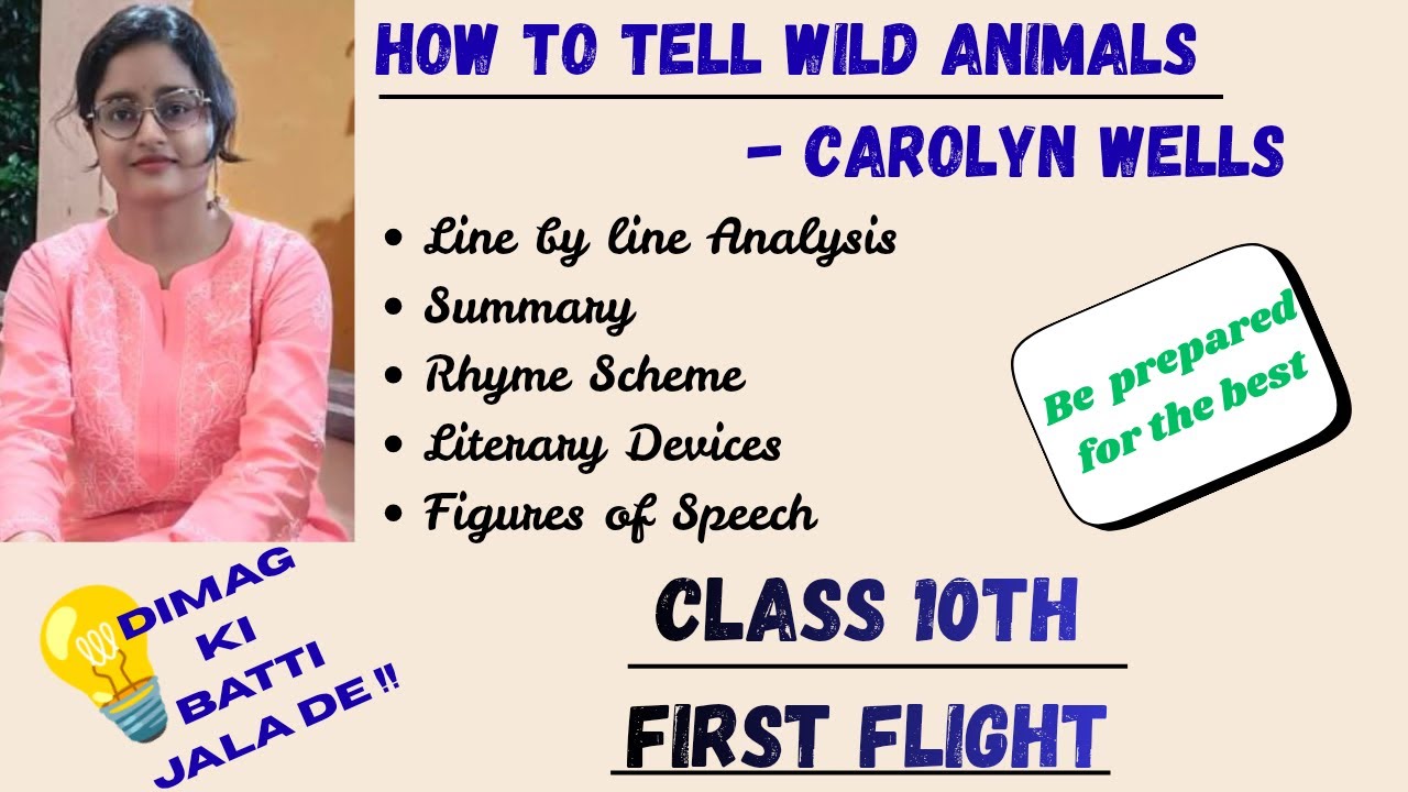 How to tell Wild Animals by Carolyn Wells| in hindi| jac| cbse| literary devices| last minute prep.