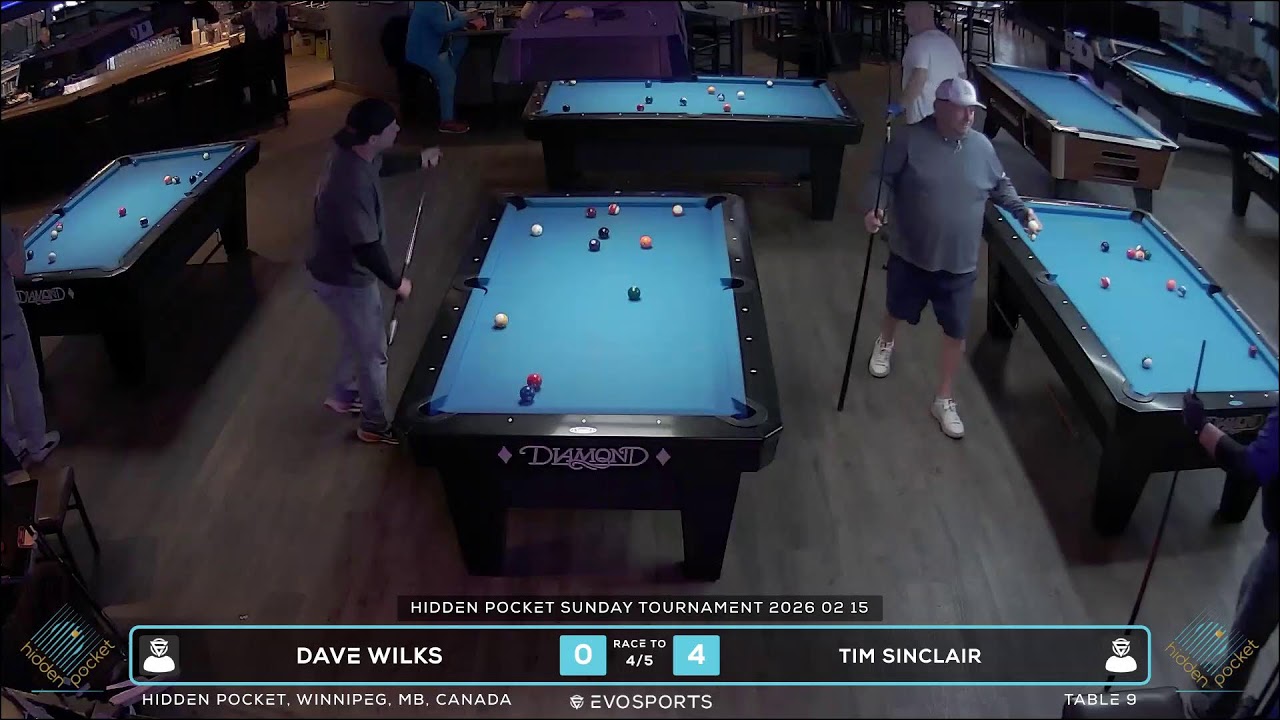 DAVE WILKS vs TIM SINCLAIR - HIDDEN POCKET - TABLE 9 | EvoSports