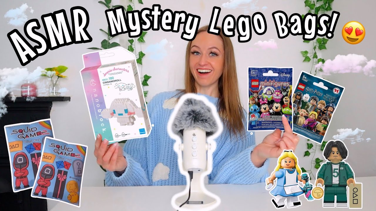 [ASMR] OPENING MYSTERY LEGO BAGS!😍☁️✨ (SQUID GAME, DISNEY, HARRY POTTER ETC!🤤) | Rhia Official