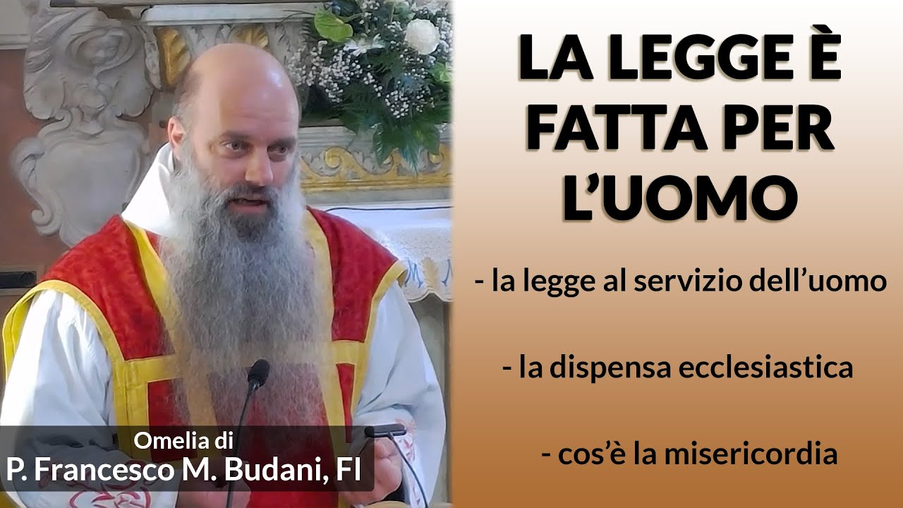 Omelia - LA LEGGE E' PER L'UOMO - P. Francesco Maria Budani, FI - 17 luglio 2020, Ven. XV TO