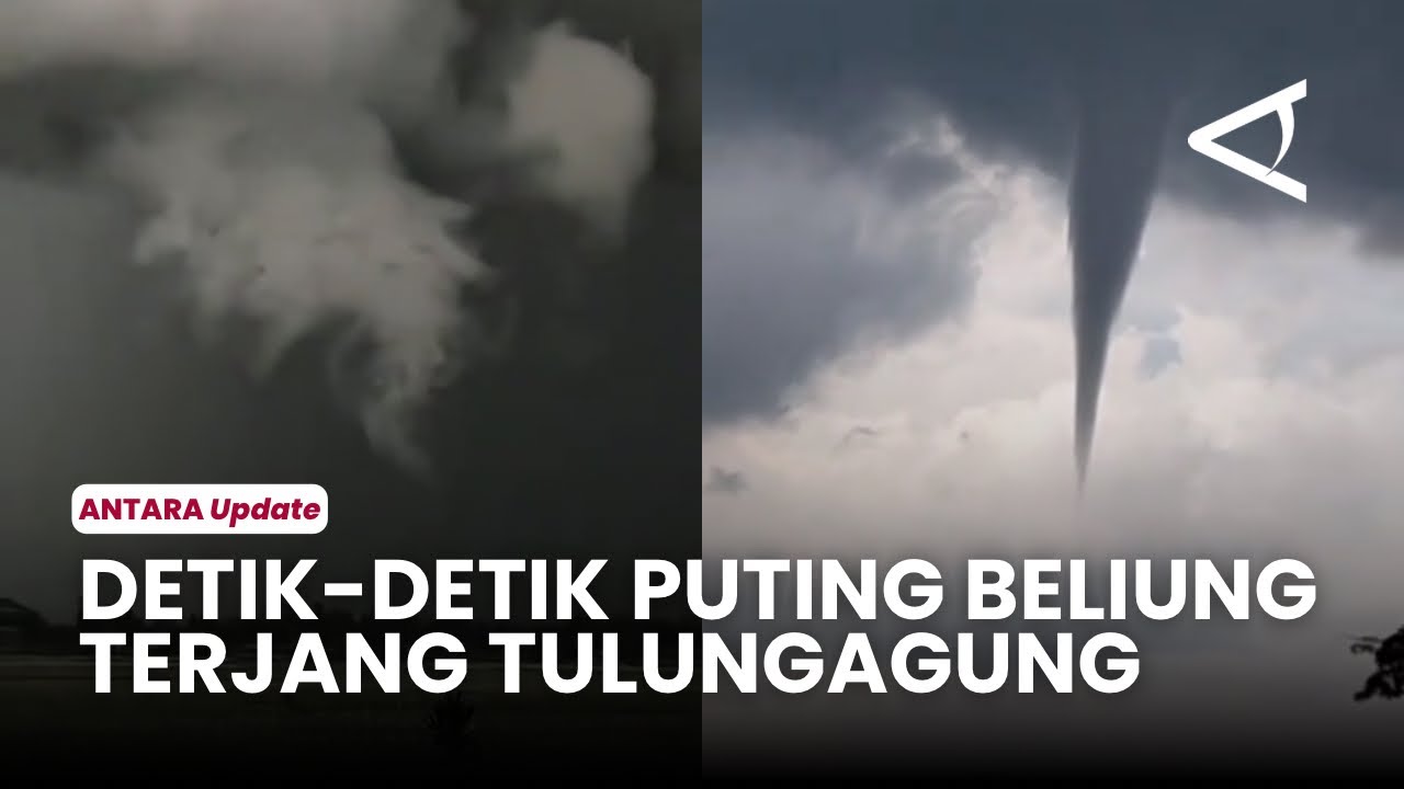 Mencekam! Detik-detik Puting Beliung Muncul di Langit Tulungagung, Warga Diminta Waspada