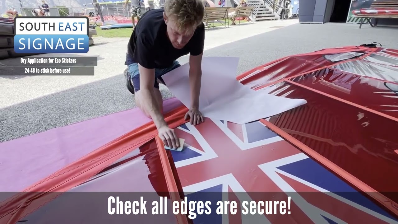 How to apply recyclable iQFOIL PP ECO windsurfing stickers dry