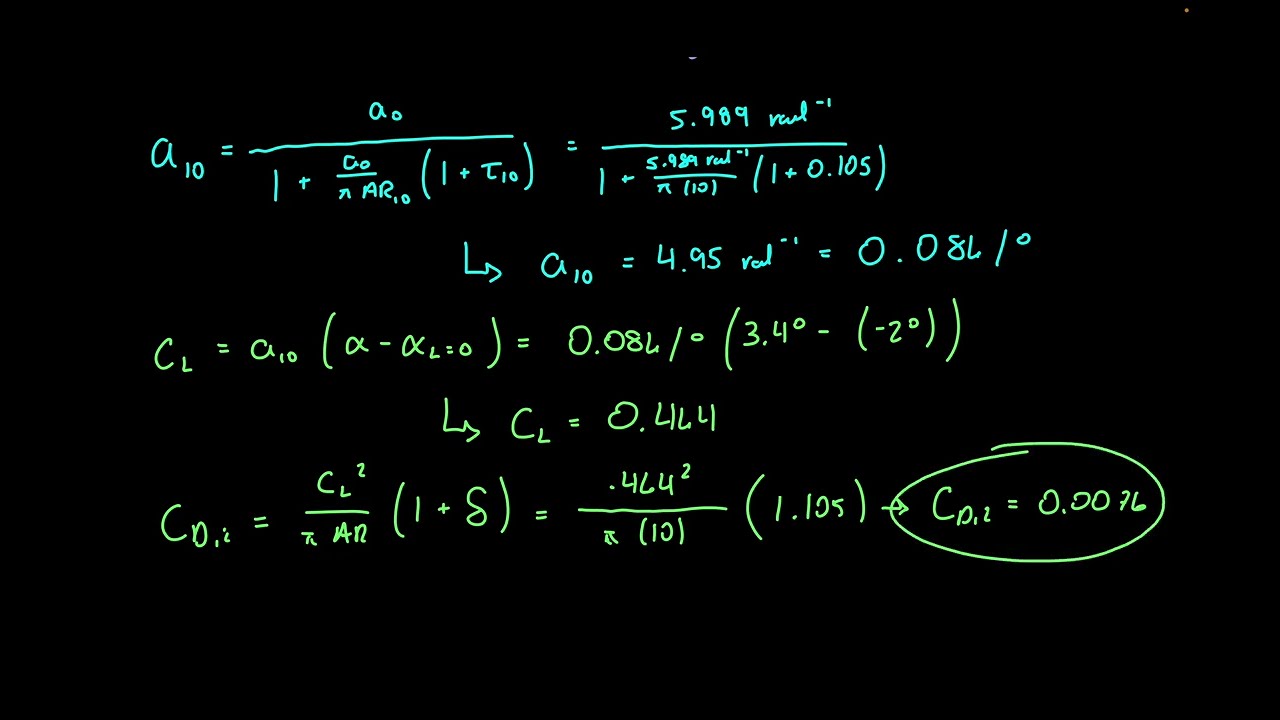 Prandlt's Lifting Line Theory Example 2