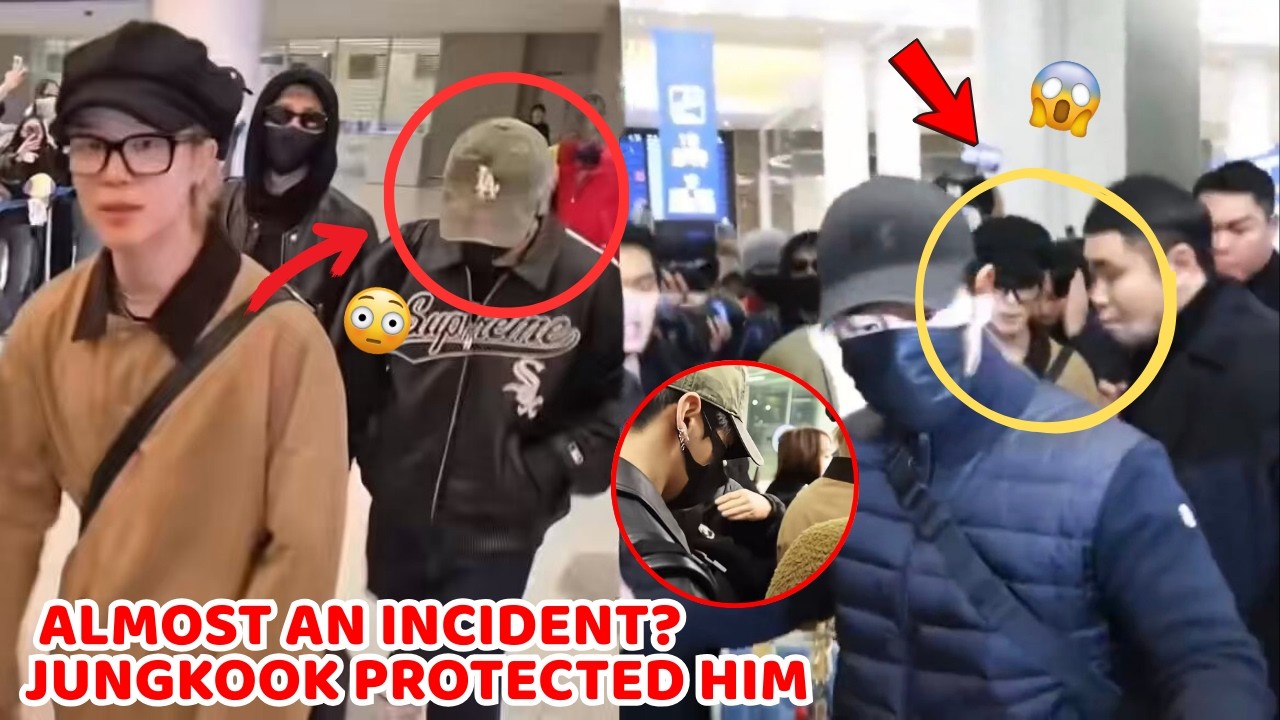 🚨 Almost a Dangerous Incident? Jungkook Always Stayed Close to Jimin at the Airport Revealed