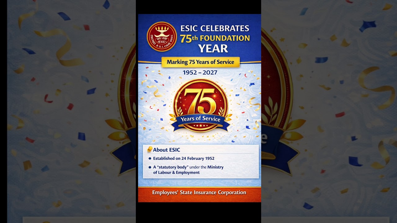 ESIC 75th Foundation Year 2026 | Statutory Body under ESI Act 1948 | UPSC Current Affairs
