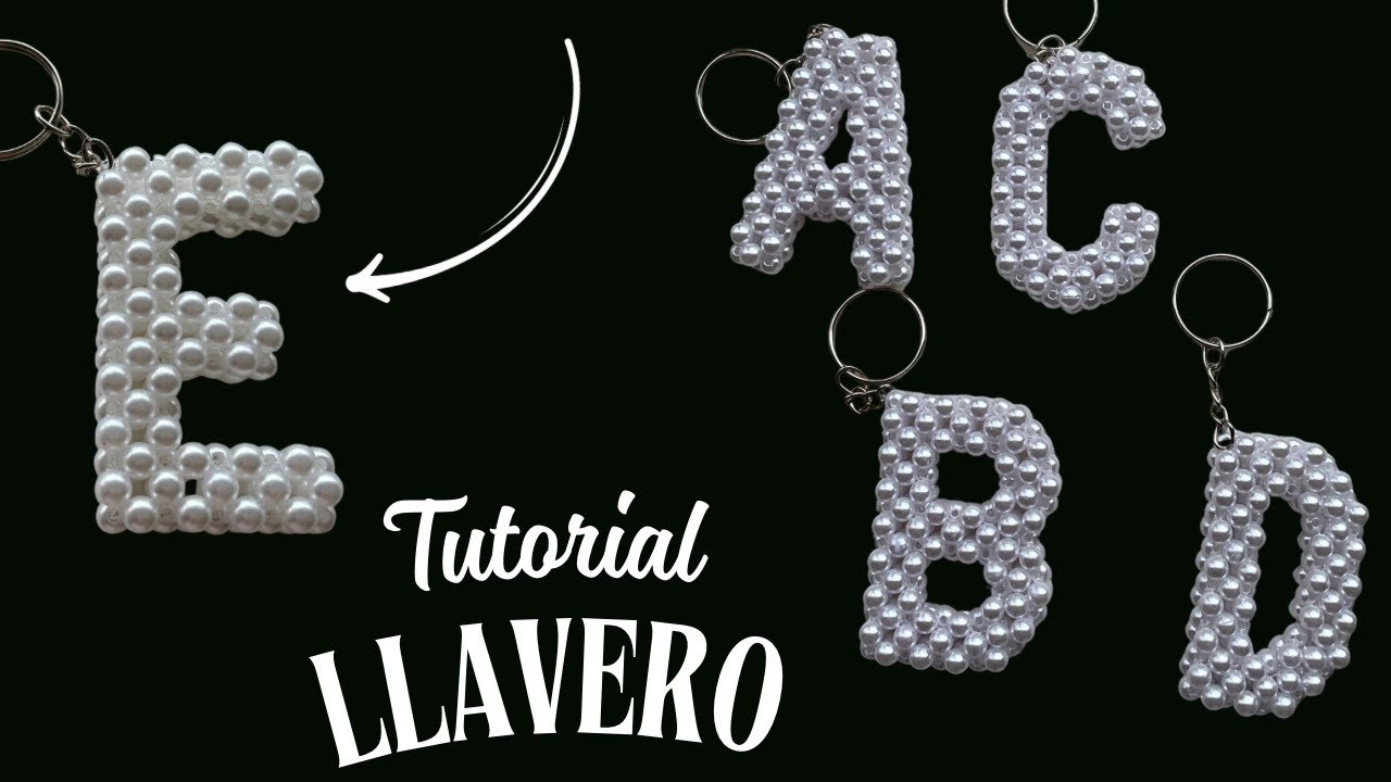Cómo hacer un Llavero en PERLAS ✨Letra E