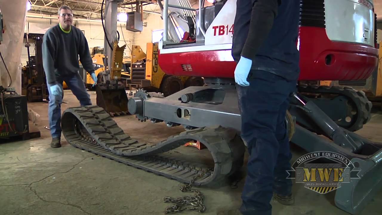 How To Install Replace Mini Excavator Rubber Tracks