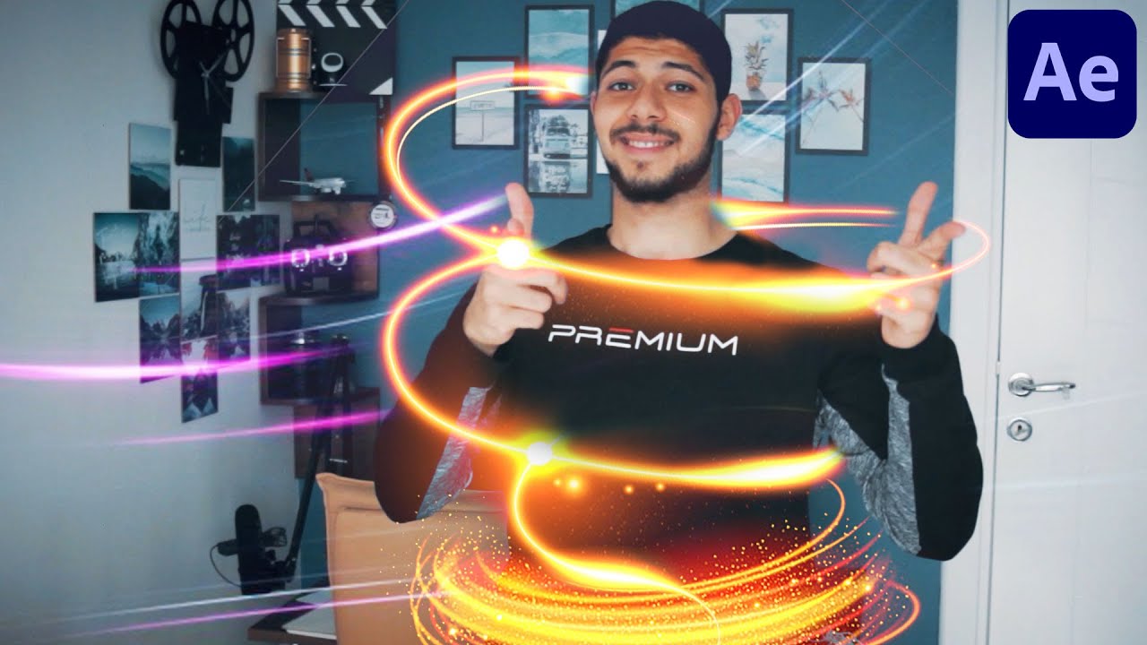 تاثير الخطوط الملونة في الفيديو | glowed lines effect
