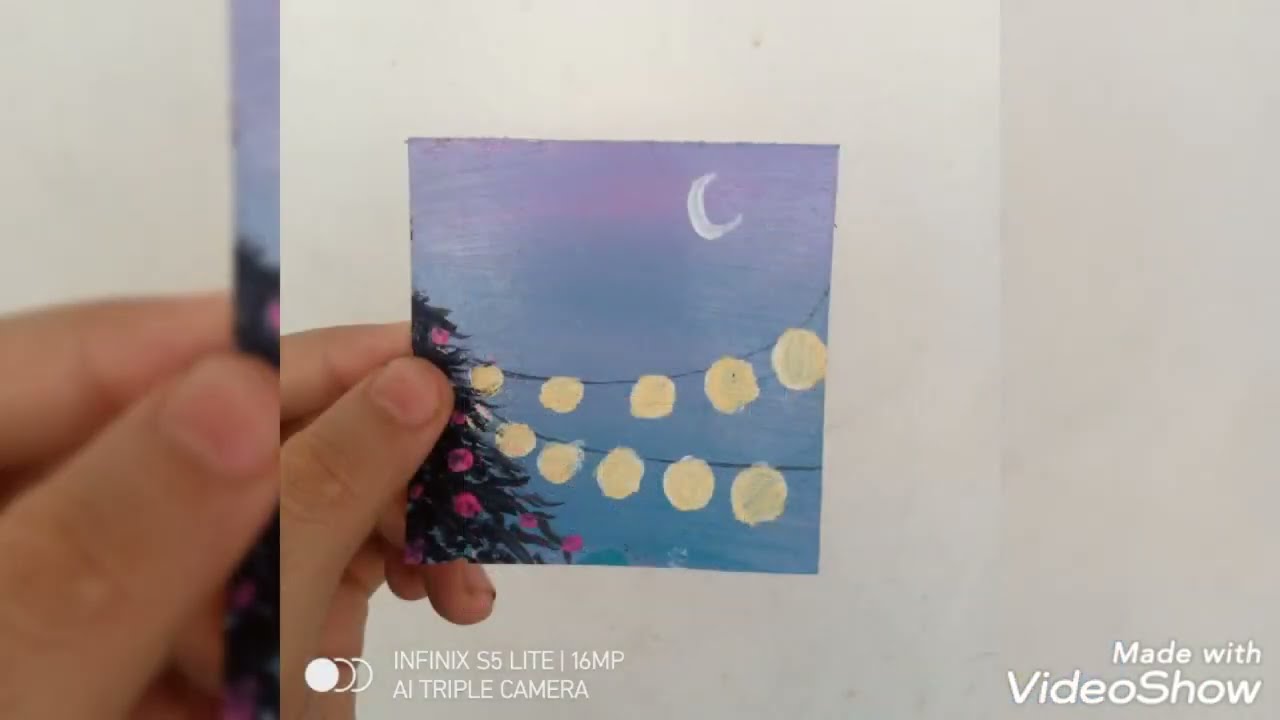 blue painting design ideas easy & aesthetic/acrylic painting tutorial for beginners پینٹنگ