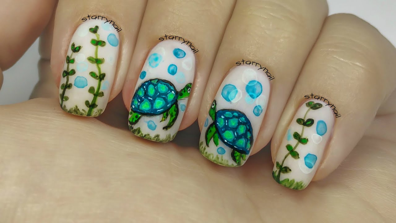 Turtles [Freehand Nail Art]