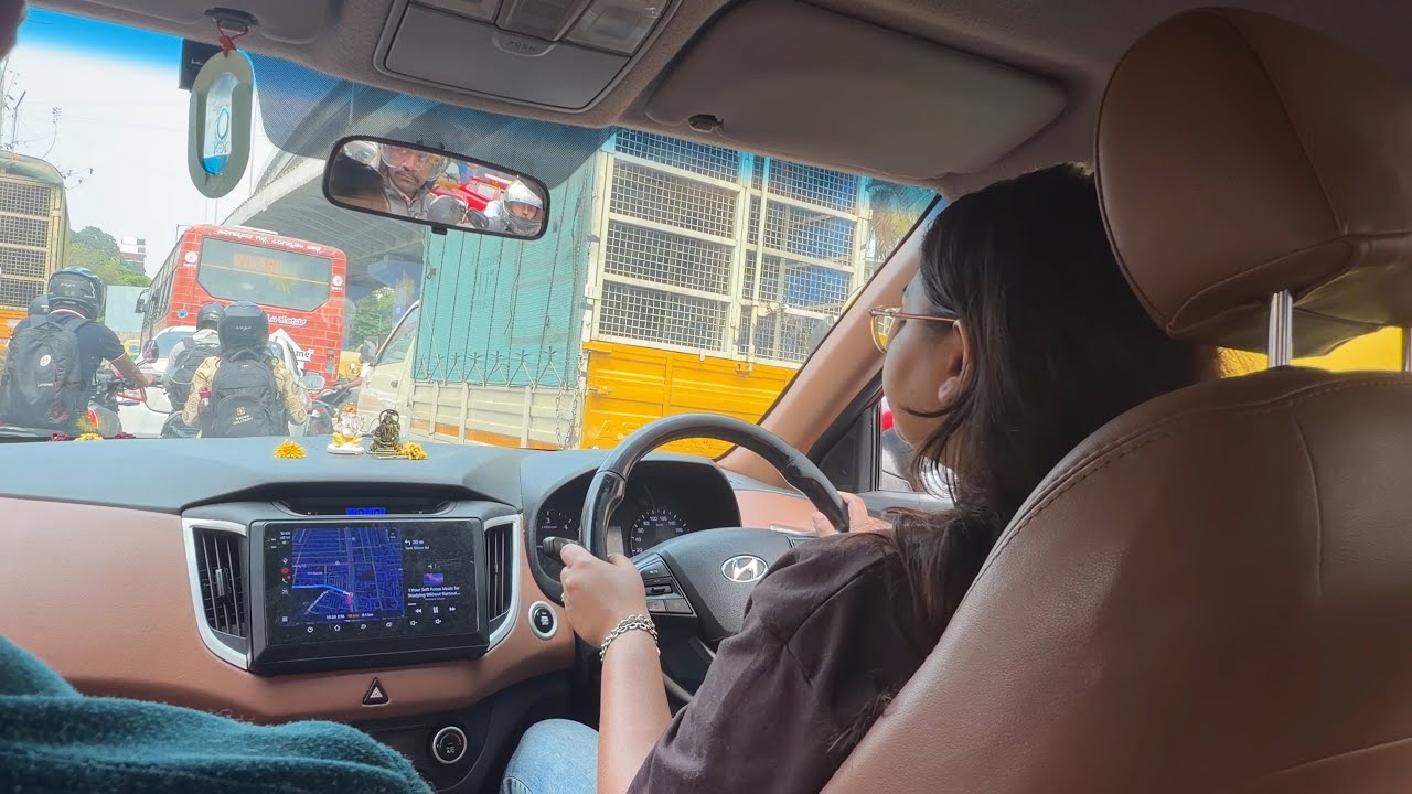 POV HSR to Silk Board Traffic | Girl Drives in Bangalore Rush Vlog 28