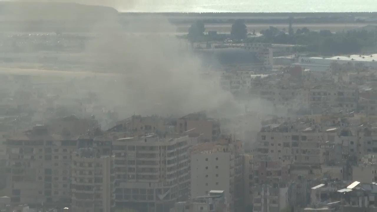 Smoke billowing over Beirut a day after deadly Israeli airstrikes