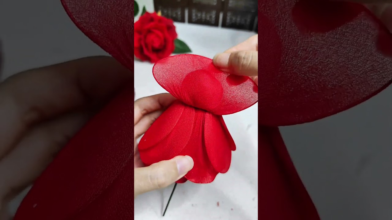 DIY Fabric Rose Flower 🌹 | Handmade Rose with Fabric and Wire | Easy Flower Tutorial #FabricRose