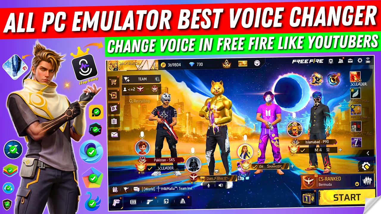 How to Change Voice in Free Fire Like YouTubers | Free Fire Best Voice Changer For All PC Emulators