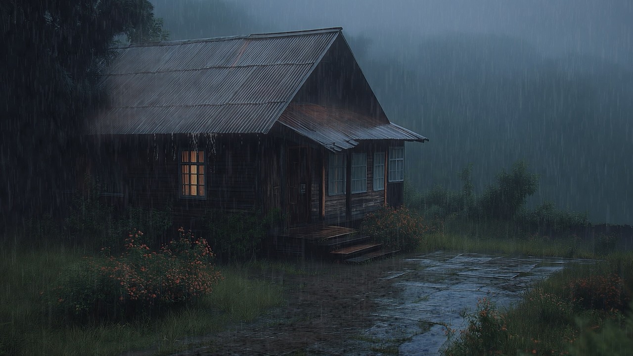 Heavy Rain Sounds at Night | Deep Sleep Relaxation and Anxiety Relief