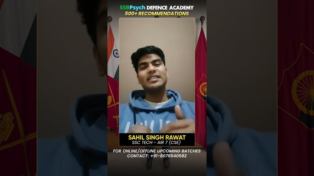 Sahil Singh Rawat got AIR - 7 in SSC Tech | SSBPsych Defence Academy