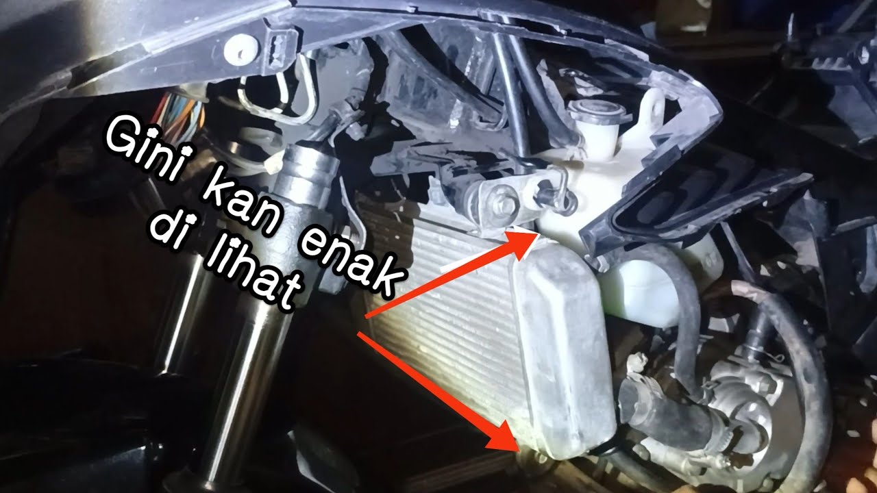 cara memindahkan tangki reserfoir/ cadangan air radiator di motor mx king mx new tanpa modal❗❗