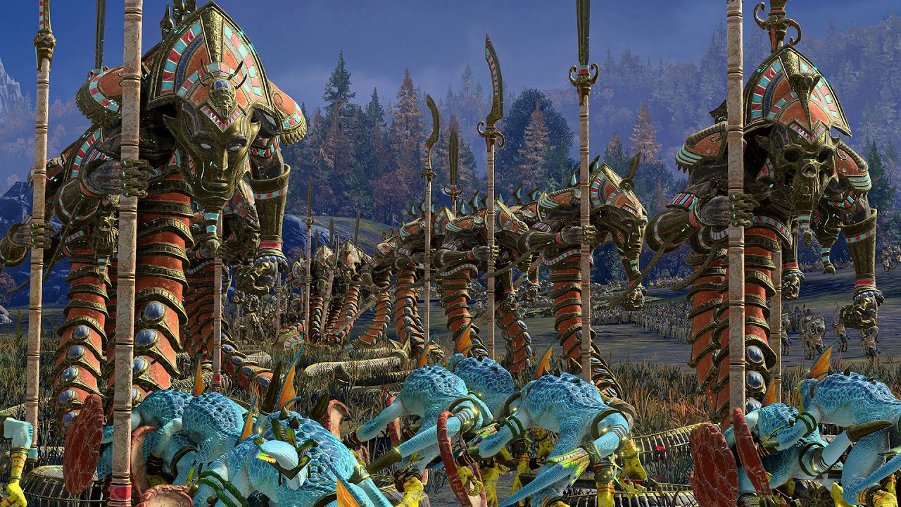 EMPIRE vs LIZARDMEN and TOMB KINGS - TotalWar Warhammer 3 cinematic battle