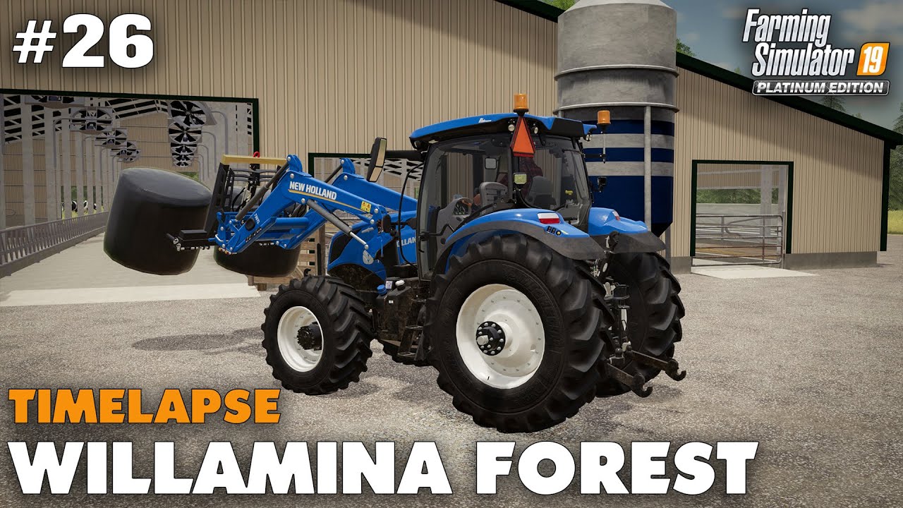 Willamina Forest Timelapse #26 Making Silage Bales & Buying Cows, Farming Simulator 19 Seasons