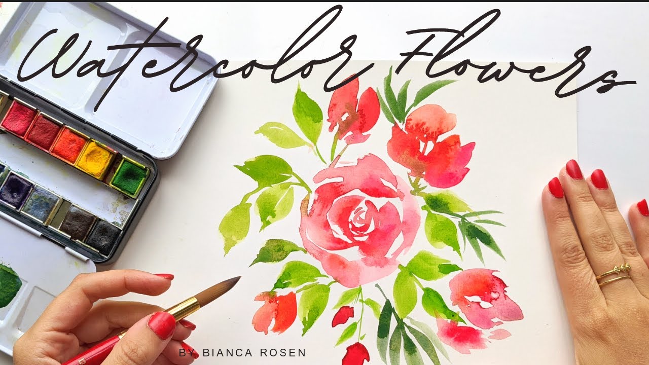 Loose Watercolor Roses | Practice for Beginners