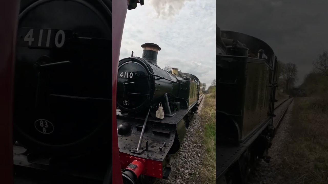 GWR 4110 Large Prairie climbing out of Cranmore on the East Somerset Railway!