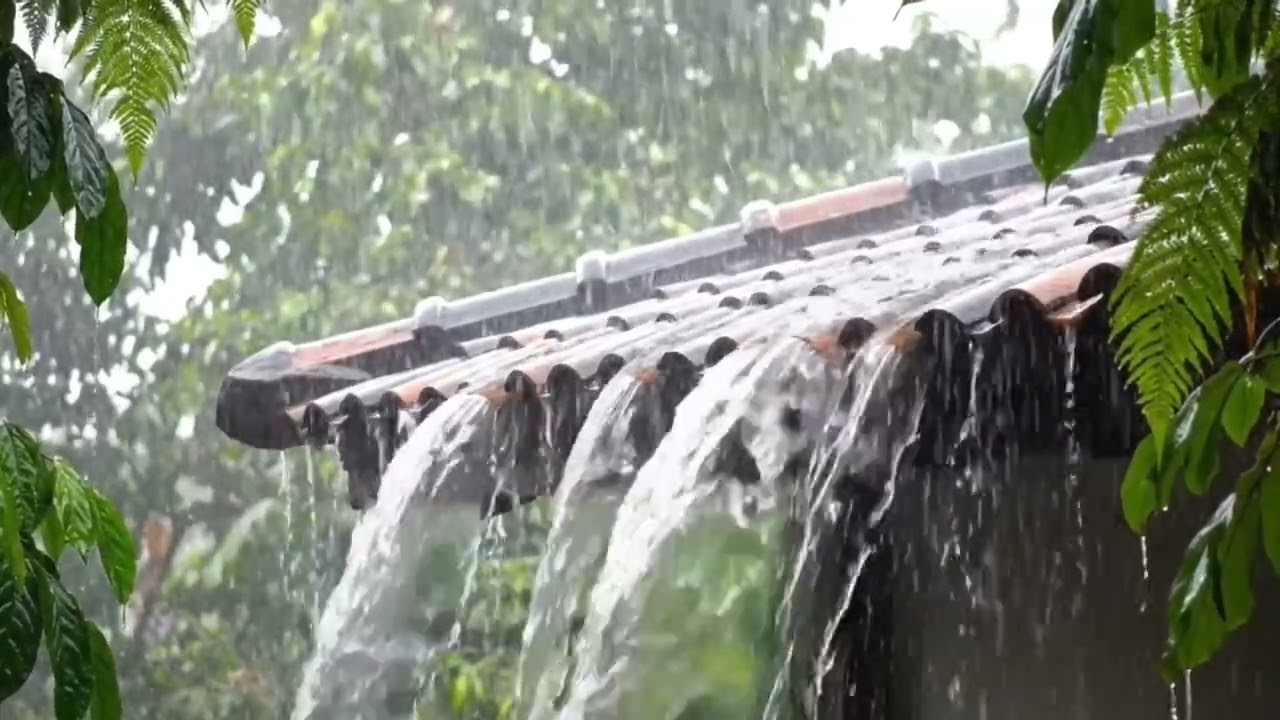 Heavy Rainfall & Thunder on Tin Roof for Deep Relaxation